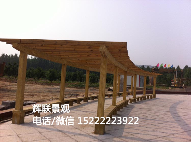 天津防腐木廊架安裝防腐木安裝加工選天津輝聯(lián)園林景觀