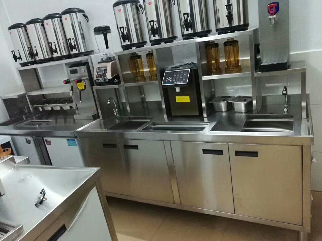 不銹鋼操作臺定做/奶茶店整套設備