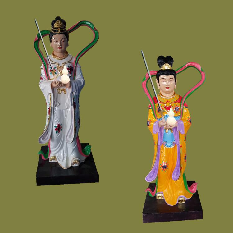 河南云峰大型玻璃鋼雕塑廠十二老母神像廠家 九龍圣母 九天玄女佛像寺廟佛像