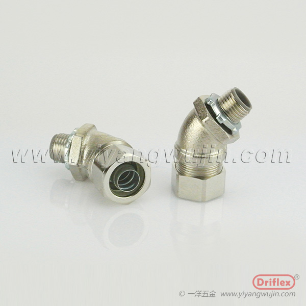 天津Driflex   銅鍍鎳45度彎頭穿線軟管接頭