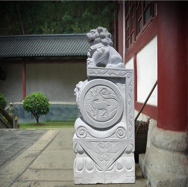 中式門口戶外擺件門墩 豐路雕塑 中式門口石獅子擺件門墩
