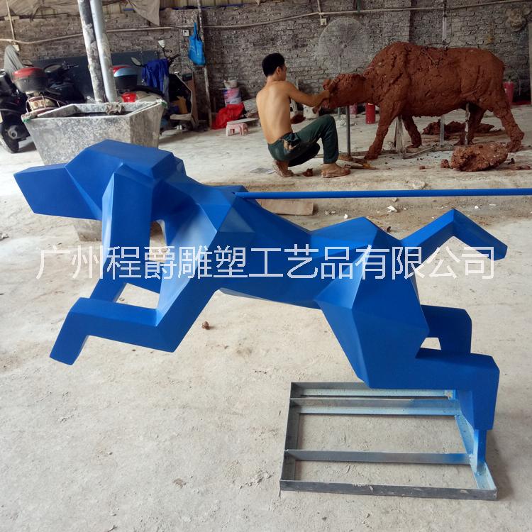玻璃鋼抽象切面狗幾何面狗動物雕塑商場美陳辦公室廣場景觀擺件