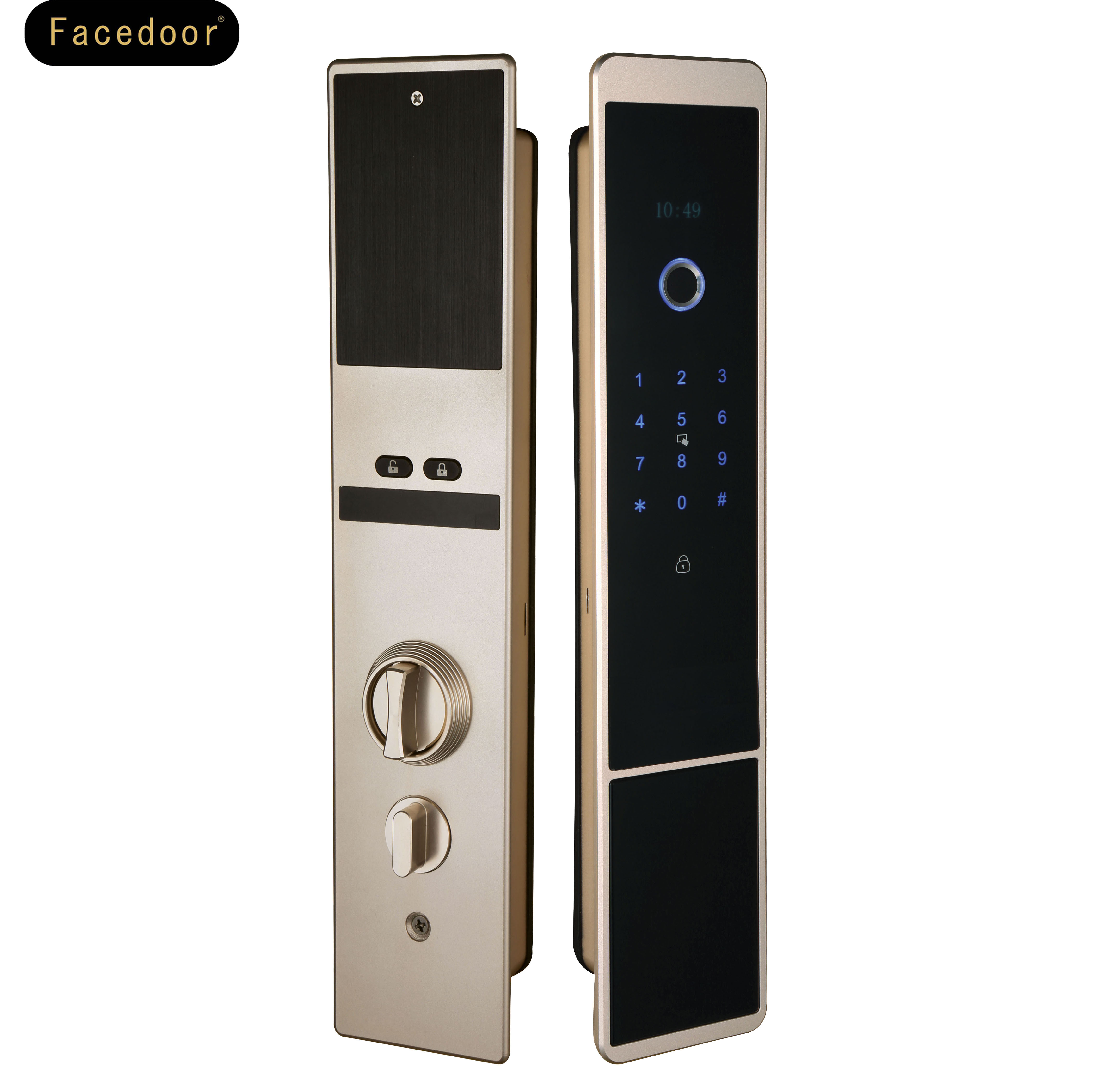 Face door全自動超薄指紋密碼家用智能鎖