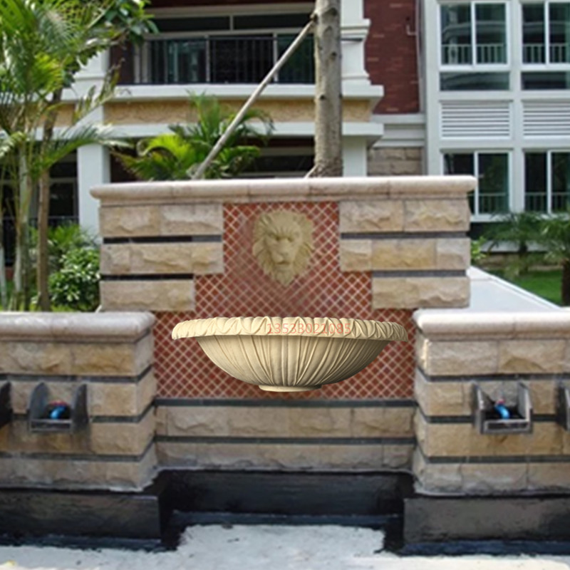 歐式別墅庭院水景墻景觀墻 歐式貝殼流水墻浮雕 小區(qū)景觀水景墻浮雕雕塑 人造砂巖流水噴泉