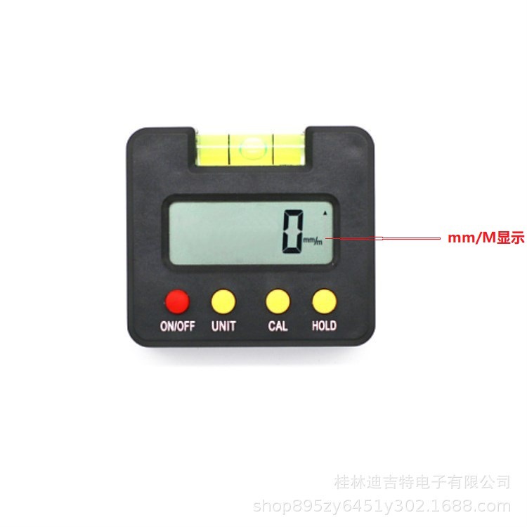 迪吉特量具 底部帶磁性 帶水泡迷你數(shù)顯傾角儀水平儀水平尺角度尺