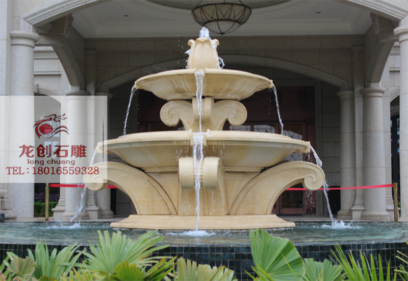 噴泉水缽廠家 黃銹石水缽 園林景觀工程水缽