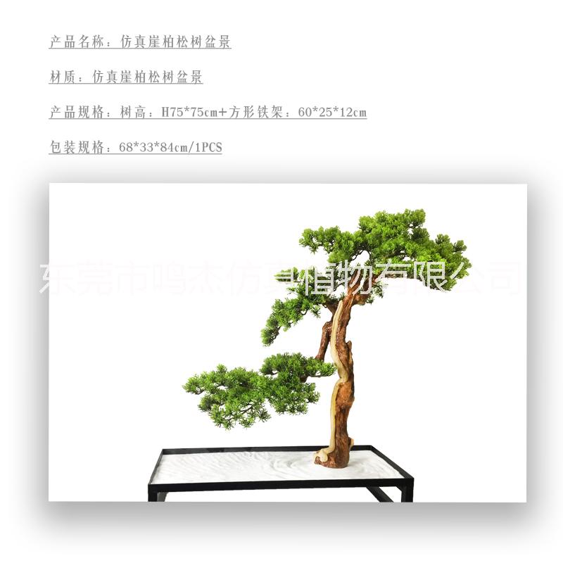 植物盆景景觀工藝品室內庭院擺設 東莞植物盆景植物盆景生產廠家 仿真崖柏松工藝品 仿真崖柏松盆景BC126-1