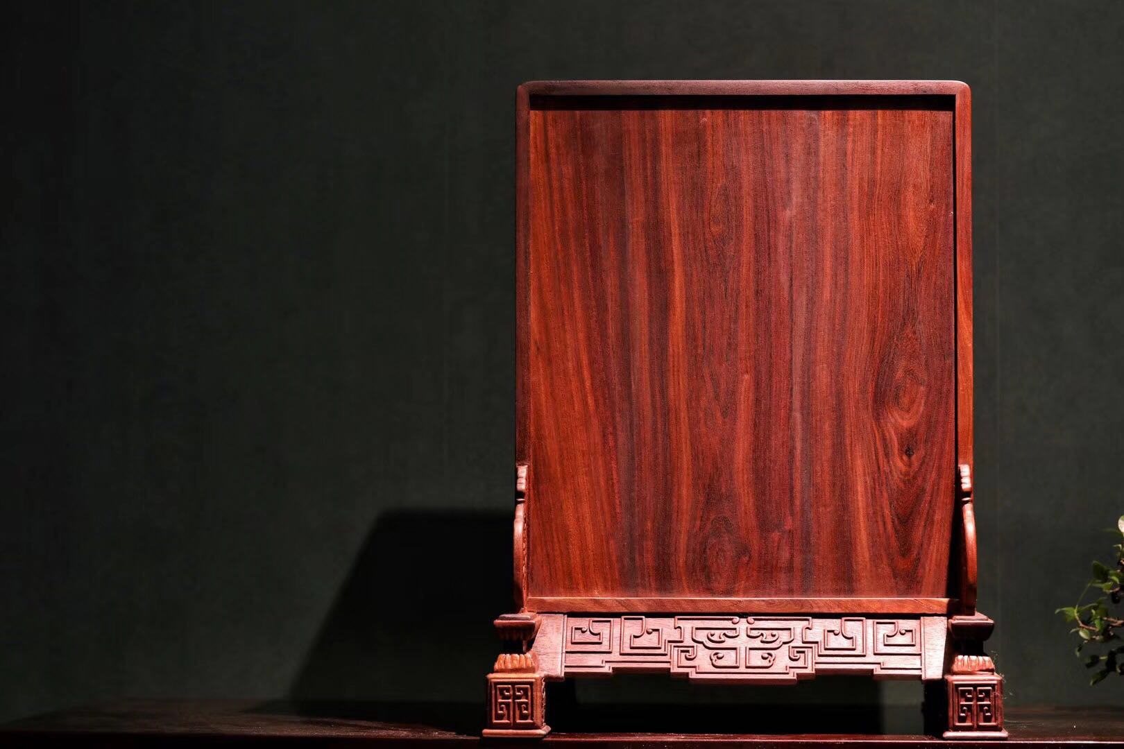 兗州出售 紫珍軒贊比亞血檀三希堂五屜柜 收藏廠家直銷贊比亞紫檀五屜柜插屏