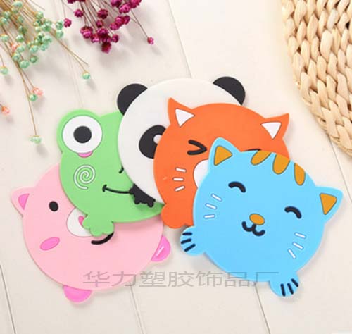 卡通PVC可愛杯墊 創(chuàng)意防滑隔熱餐墊 杯墊定制廠家直銷 PVC軟膠杯墊