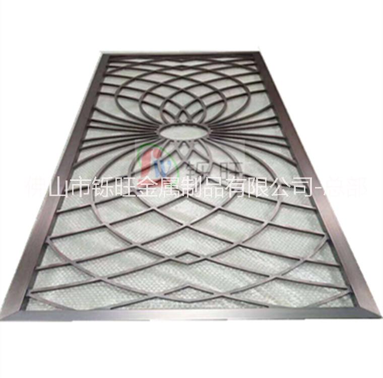 酒店工程不銹鋼屏風(fēng)隔斷定制 玫瑰金拉絲不銹鋼屏風(fēng) 激光雕刻圖案