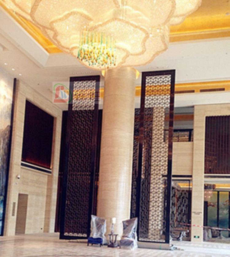 定制酒店豪華時尚不銹鋼屏風(fēng) 中式不銹鋼屏風(fēng)隔斷 大廳屏風(fēng)裝飾