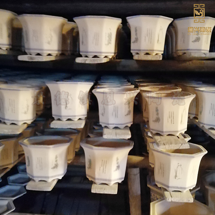 定做種樹種花景德鎮(zhèn)陶瓷花盆 可加公司logo