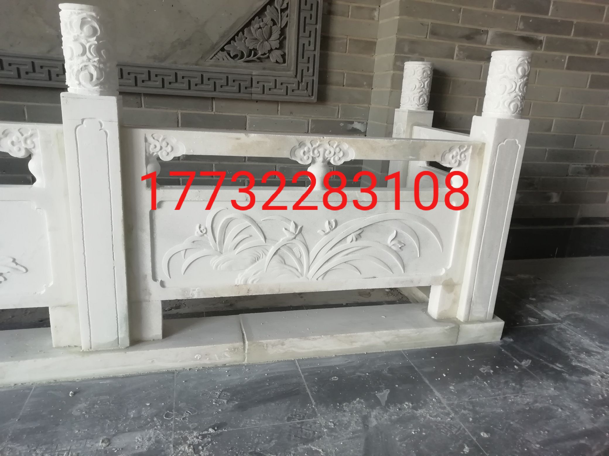 草白玉石欄板.漢白玉石欄桿