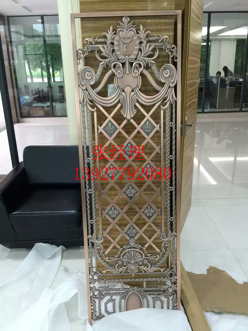 歐式不銹鋼鈦科鏤空裝飾屏風金屬花
