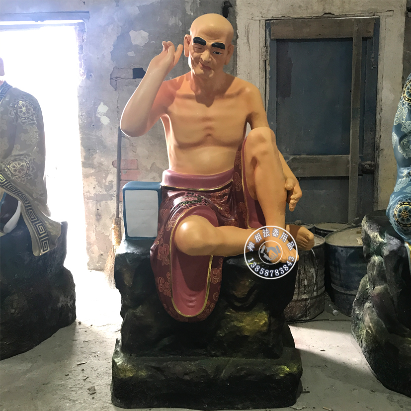 供應(yīng)寺廟彩繪十八羅漢佛像 玻璃鋼貼金十八尊者圖片