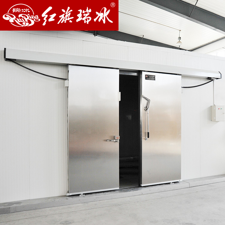 304#不銹鋼天津紅旗定制電動(dòng)冷庫(kù)平移門廠家JH同步帶式電動(dòng)冷庫(kù)門