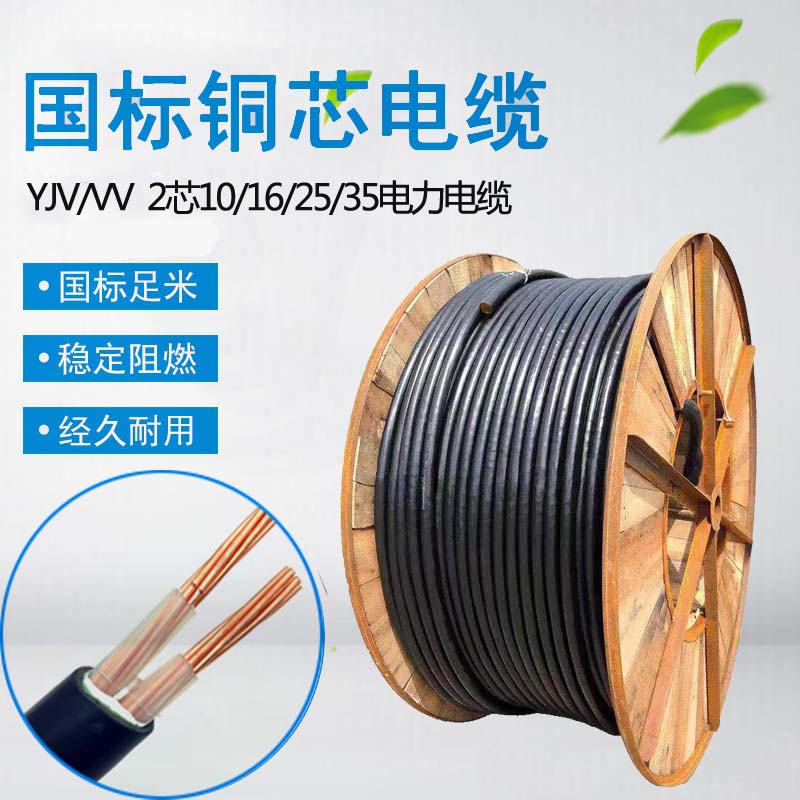 架空電纜2芯YJV 深圳廠家金環宇電纜10平方16/25/35*2芯YJV架空電纜 *可剪米