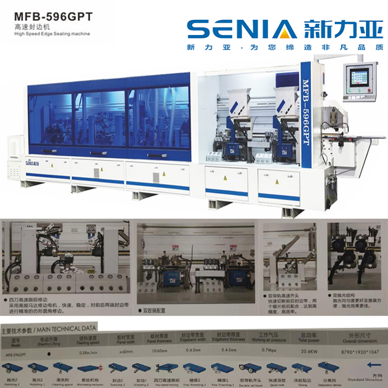 SENIA-新力亞 河南鄭州高速封邊機(jī)596GPT 全自動(dòng)封邊機(jī) 實(shí)木家具板式家具生產(chǎn)制造