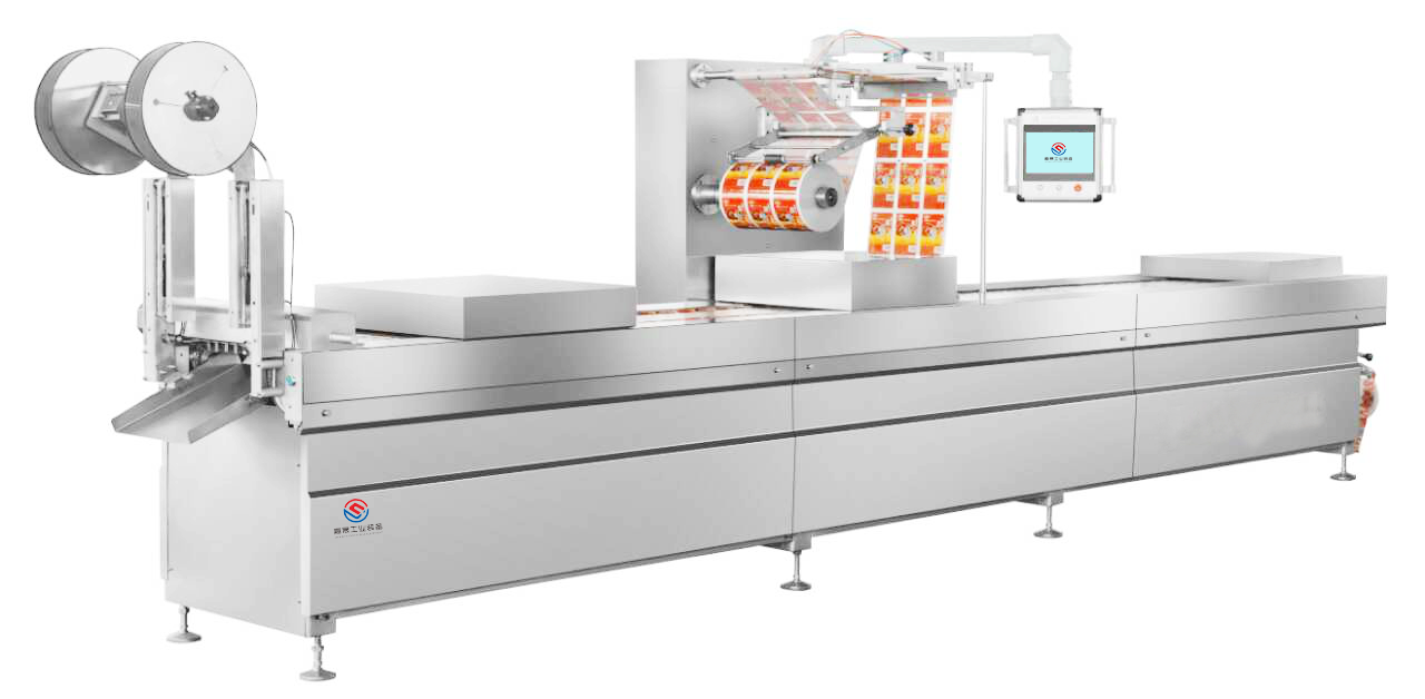 嘉晟牌連續(xù)式拉伸膜包裝機 嘉晟牌拉伸膜真空包裝機