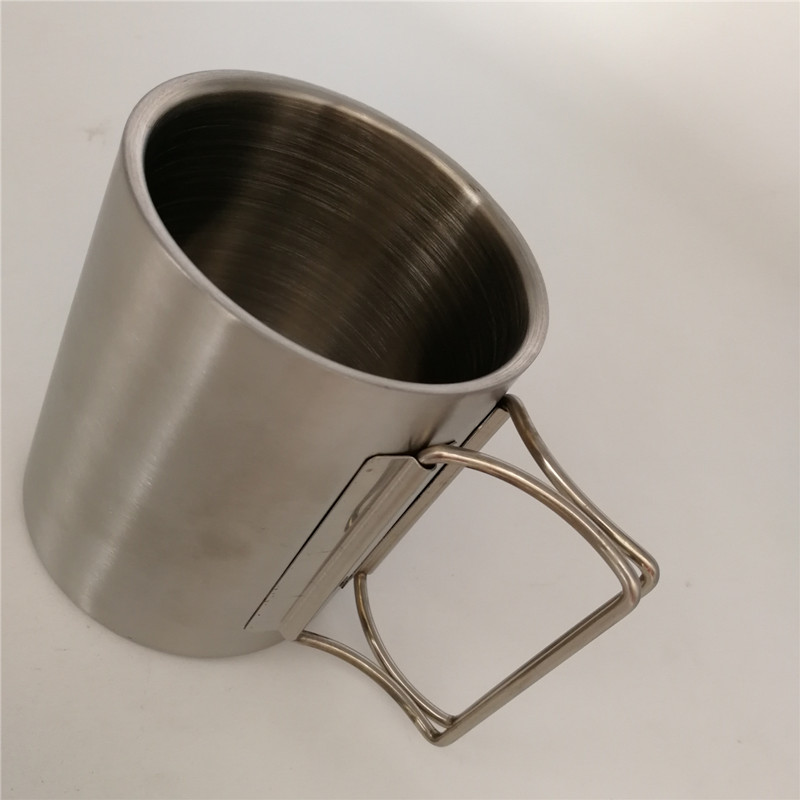 折疊杯定制歐式304/201不銹鋼咖啡杯雙層折疊杯 不銹鋼隨手馬克杯露營杯