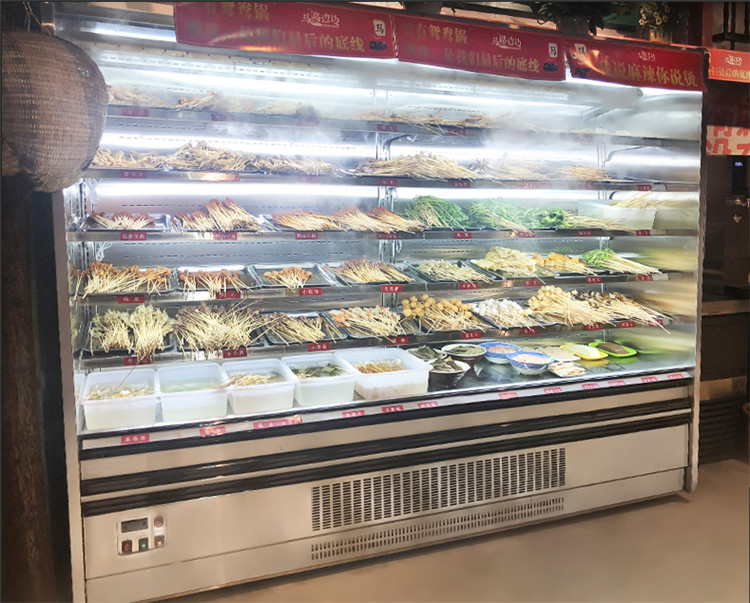 鄭州哪里定做串串展示柜 帶噴霧串串柜火鍋柜廠家