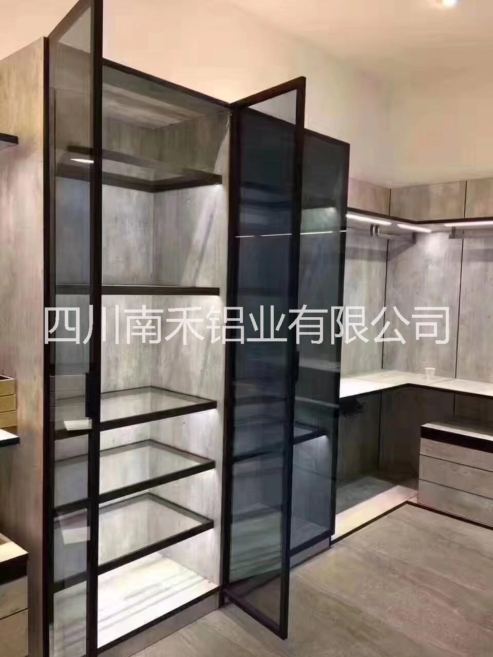 成都衣柜玻璃門邊框鋁材  平開門邊框鋁材