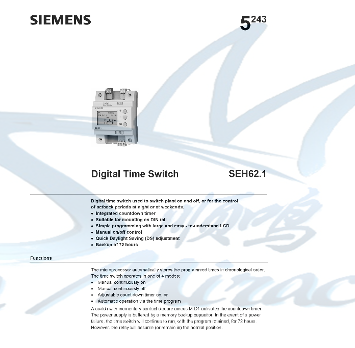 SIEMENS  SEH62.1 時(shí)間控制器 溫控儀 時(shí)間計(jì)時(shí)器