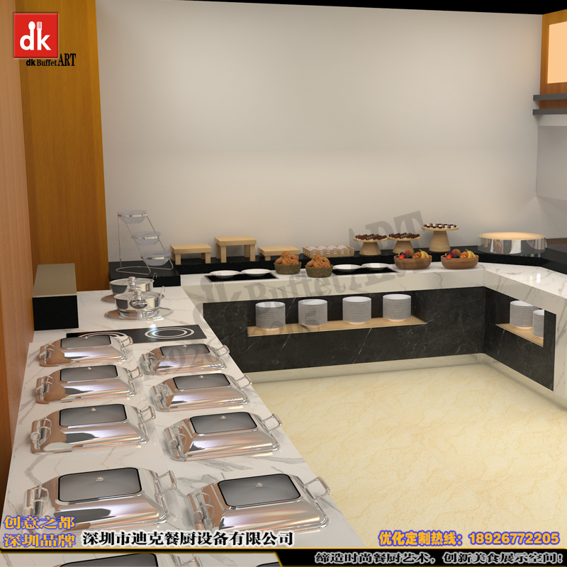 dk酒店布菲臺設計 迪克現(xiàn)代人造石自助餐臺廠家直銷