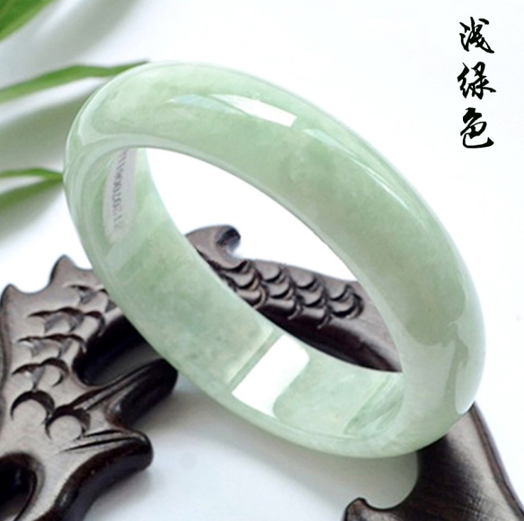 玉鐲翡翠色玉手鐲女款玉石玉器淺綠玉鐲子翡翠手鐲 翡翠色玉手鐲價格