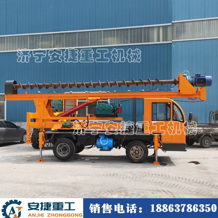 地基樁工機械 小型地基打樁機 輪式防汛螺旋地基打樁機