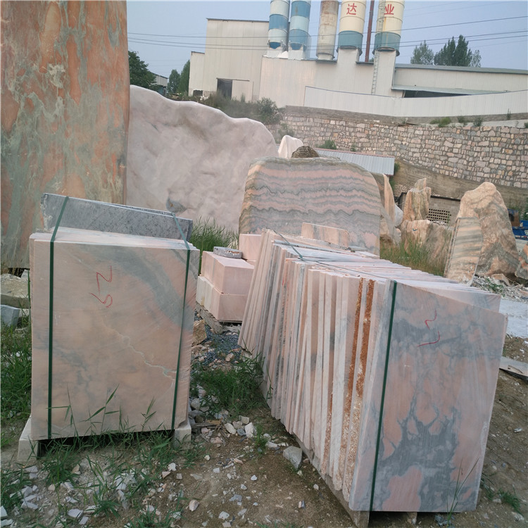 晚霞紅雪花白各種規(guī)格 石材石料 方塊石哪家好 請來產(chǎn)地找銀河