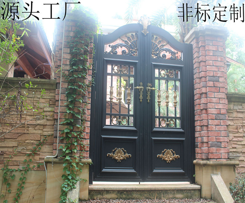 批發(fā)庭院門豪華鋁藝大門別墅防盜門小區(qū)鋁合金*歐式大門鋁藝門