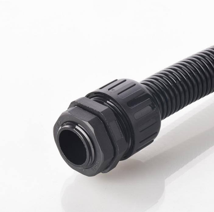 尼龍波紋管接頭規(guī)格齊全 全塑料防水型浪管固定頭軟管密封接頭