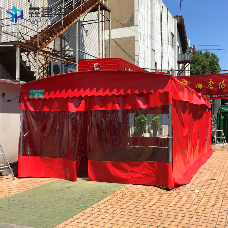 山東餐飲大排檔推拉活動雨棚_移動式酒席伸縮蓬廠家定做
