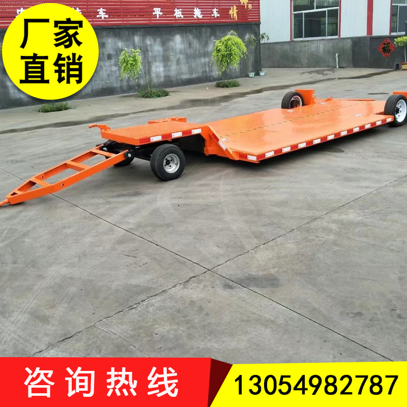 高低板平板拖車(chē)定做 標(biāo)準(zhǔn)集裝箱拖車(chē)廠(chǎng)家 集裝箱用平板車(chē)廠(chǎng)家