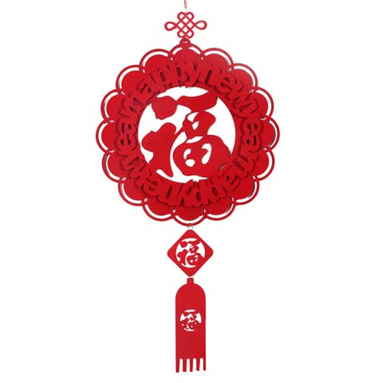 毛氈裝飾品毛氈燈籠春節(jié)掛件新年立體燈籠掛件毛氈掛飾