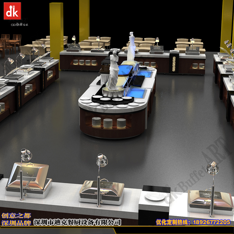 dk組合式北歐風格自助餐臺 深圳品牌定制廚柜員工布菲臺設(shè)計