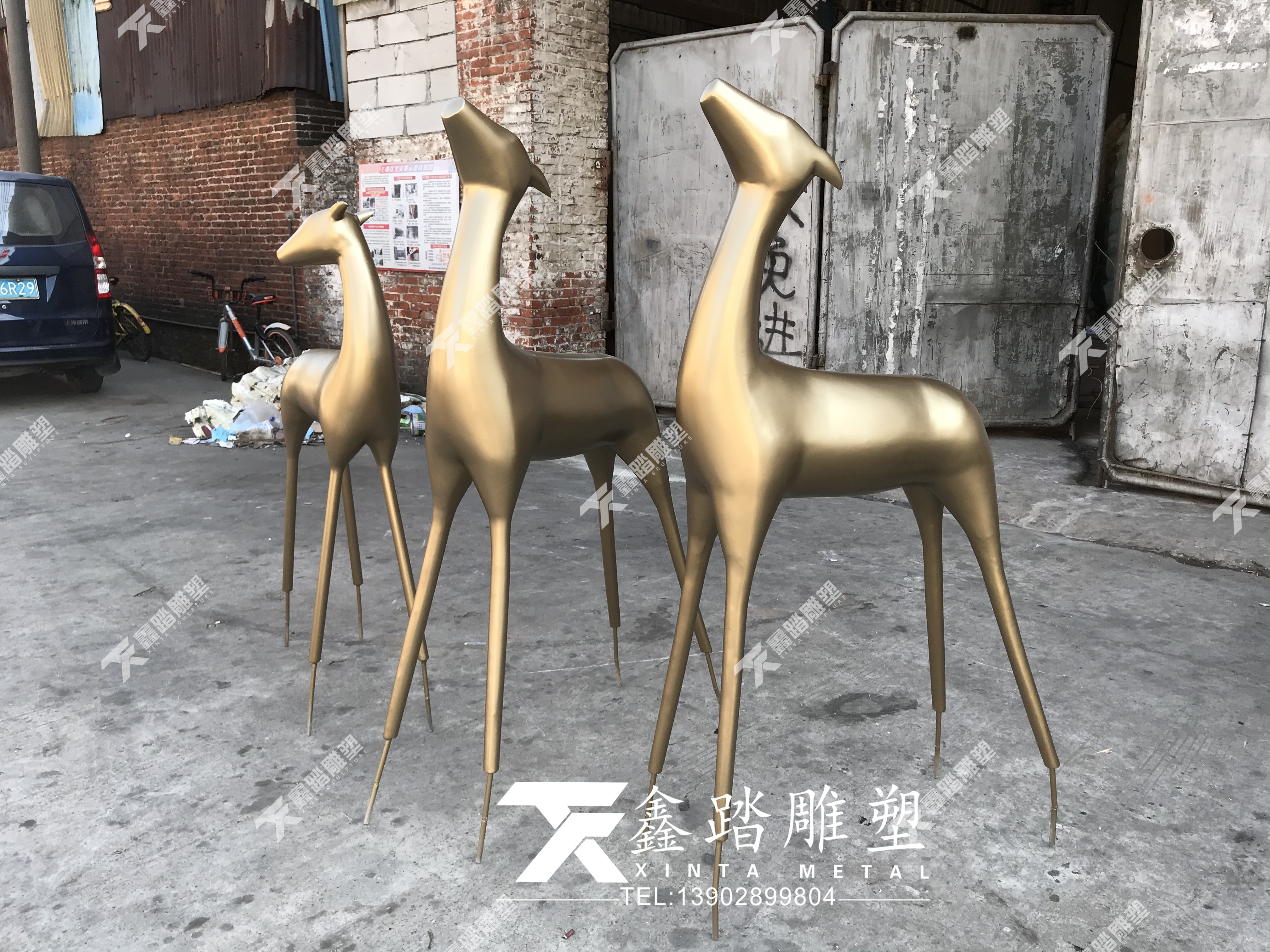 公園綠地不銹鋼羚羊*雕塑擺件 園林水景不銹鋼雕塑