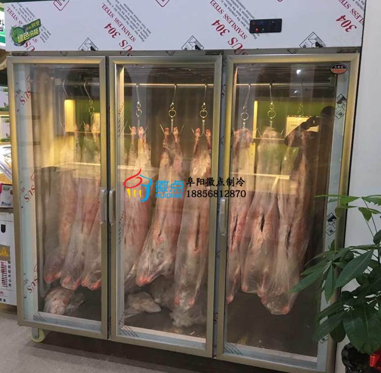 供應黃山生鮮肉保鮮柜三開門不銹鋼直冷掛肉柜羊肉展示柜