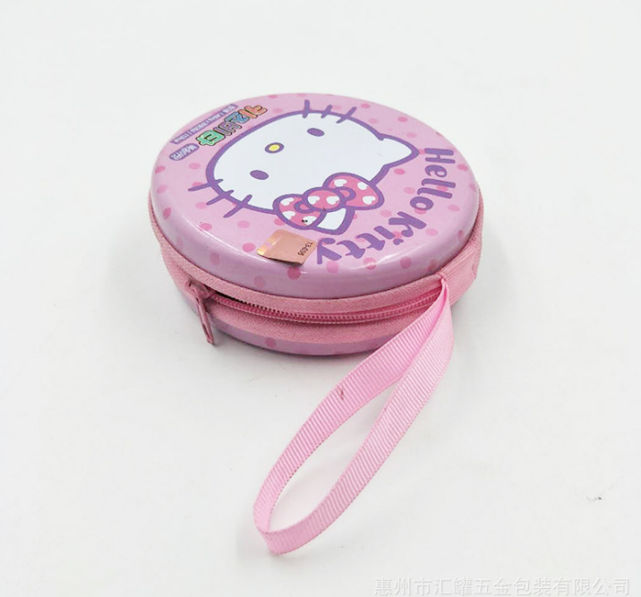 廠家直銷優(yōu)質(zhì)馬口鐵方便攜帶拉鏈包小孩零錢包女生化妝品包鐵盒 錢包鐵盒