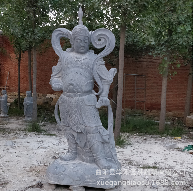 石雕地藏王佛像廠家直銷(xiāo) 花崗巖芝麻白漢白玉寺廟石雕觀音站像