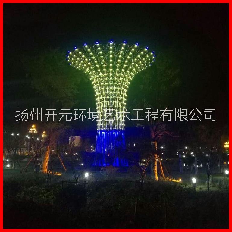不銹鋼雕塑 室外抽象燈光雕塑 可定制中式花朵雕塑景觀小品擺件 燈光蝴蝶雕塑