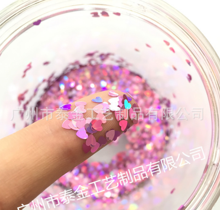 愛心美甲亮片 桃心網(wǎng)紅 閃光眼妝日式 指甲幻彩貝殼PET閃粉廠家批發(fā)