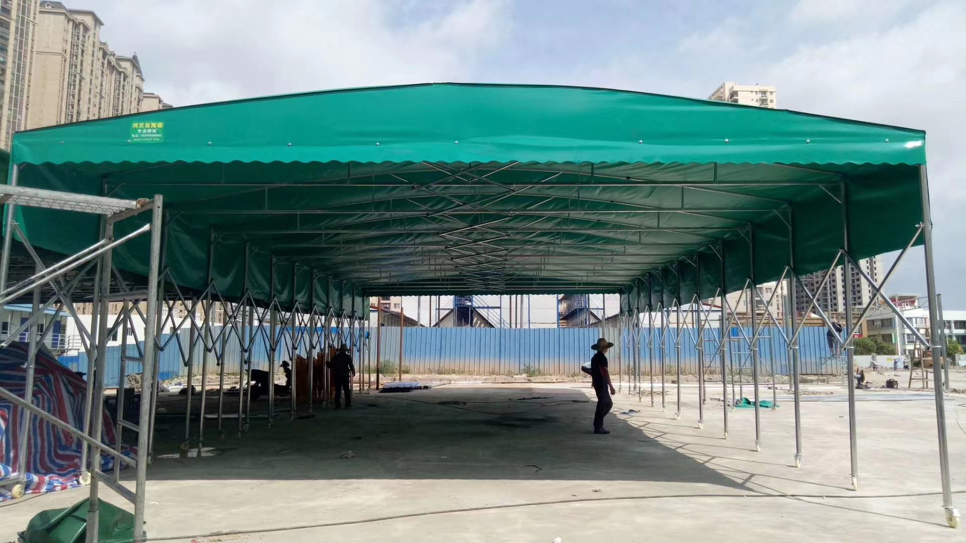 工廠帳篷伸縮蓬檔雨遮陽(yáng)蓬 武漢工地倉(cāng)庫(kù)推拉篷移動(dòng)倉(cāng)庫(kù)推拉棚