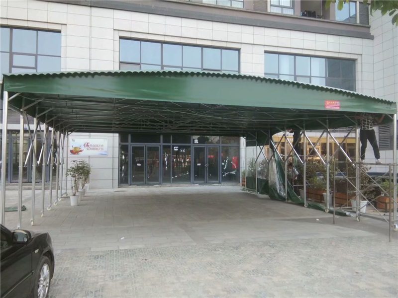 伸縮雨棚遮陽推拉蓬移動帳篷停車棚電動雨棚帆布雨蓬