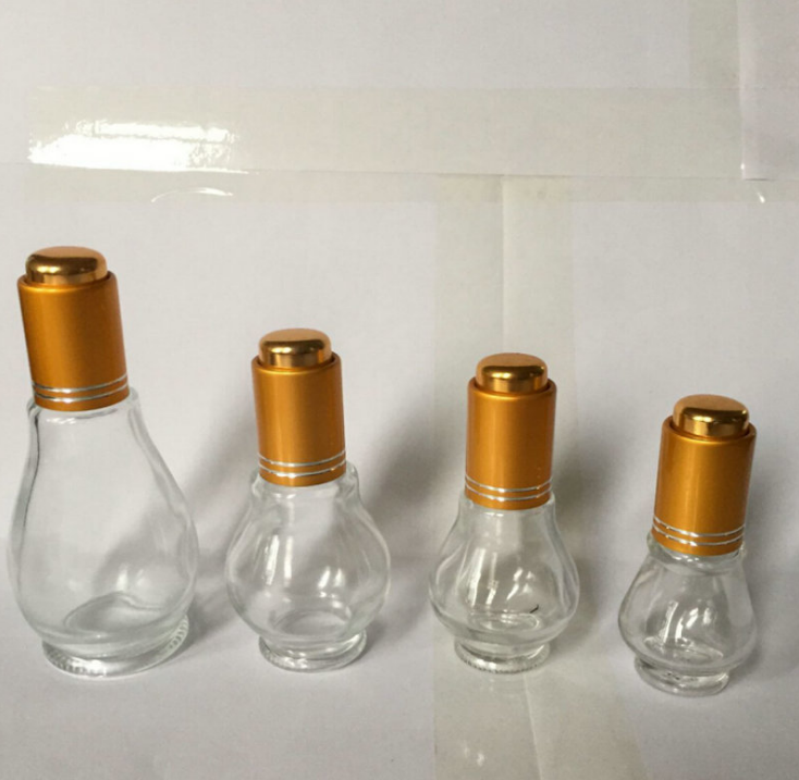 多規(guī)格透明精油瓶化妝品瓶玻璃按壓滴管瓶 分裝瓶 單葫蘆瓶