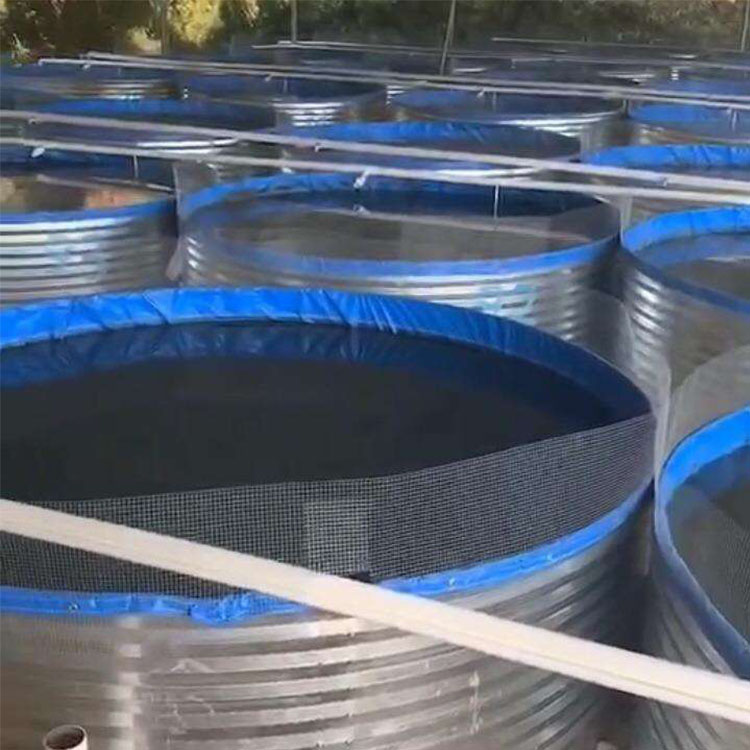 PVC刀割布帆布水池魚(yú)池定做 戶(hù)外養(yǎng)魚(yú)養(yǎng)蝦圓形鍍鋅板高密度養(yǎng)殖池帆布池