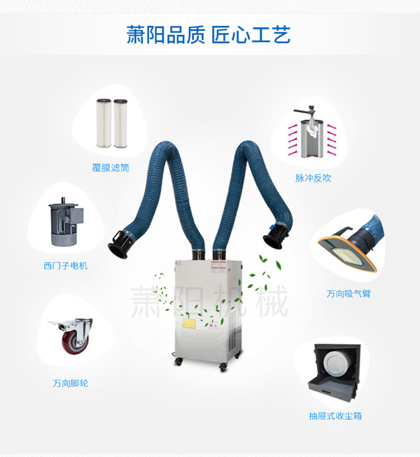 移動(dòng)式焊煙除塵器,焊煙凈化器-昊陽(yáng)環(huán)保單雙臂移動(dòng)式除塵器
