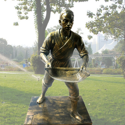 玻璃鋼人物雕塑 仿鑄銅玻璃鋼雕塑民俗文化古代人物公園廣場民俗景觀雕塑工廠定制