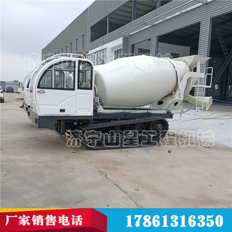泥濘路段山區(qū)用履帶混凝土攪拌車  履帶水泥運輸攪拌罐車